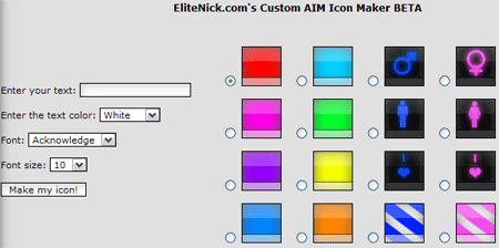 EliteNick.com’s Custom AIM Icon Maker