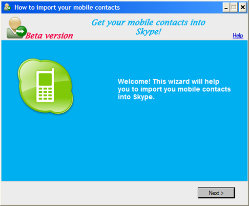 Wizard_1_WelcomeHow to import mobile contacts into Skype!