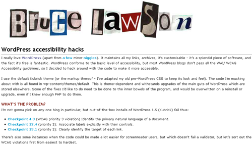 WordPress accessibility hacks