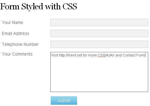 Form Styling with CSS