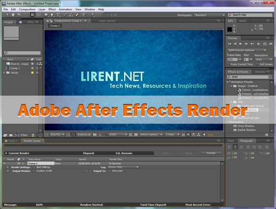 Render A Movie Using The Render Queue In Adobe After Effects Cs5 Undercover Blog